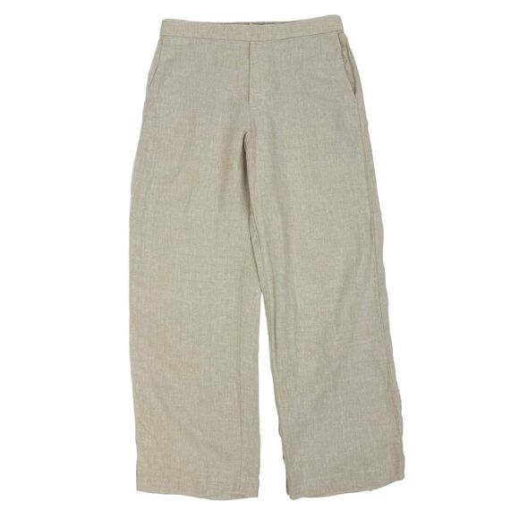 MADEWELL The Easy Pull-On Pant 100% Linen M Oat Elastic Waist Relax Straight B24 - Picture 2 of 6